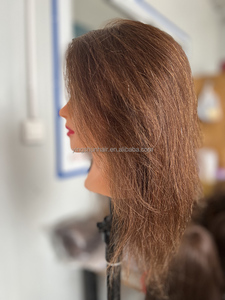 Cabeza de entrenamiento de cabello indio modelo cabeza de muñeca maniquí de cabello para peluquería cosmetología escuela <span class=keywords><strong>Academia</strong></span> 100% cabeza de Maniquí de cabello humano - Product Image 3