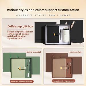 Coffret Cadeau d'Entreprise avec Housse en PU, Logo Personnalisé, Ensemble Tasse à Café, Carnet et Bloc-Notes - Product Image 4