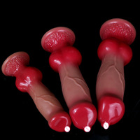 Gode en silicone liquide souple XXL lumineux amusant gros loup Plug Anal Animal monstre alien Plug Anal avec ventouse pour jouets sexuels