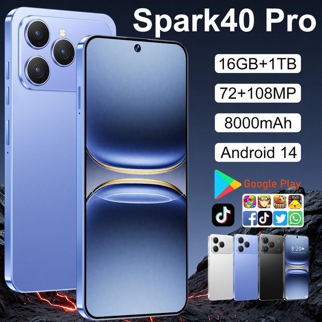 New High Quality Original Phone SPARK40 Cheap Gaming 7.3 Inch TECNO New 5g Mobile With Dual Sim Cards
