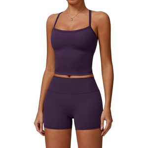 Women Two Piece Workout <b>Set</b> Crop Top Matching High Waisted Shorts Yoga Gym Wear Seamless Breathable Quick Dry Spandex Polyester - Product Image 1
