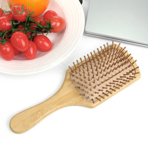 Grosir ramah lingkungan sisir udara bambu alami Biodegradable karet bulu perawatan rambut dengan Logo kustom Laser tampilan rumah - Product Image 6