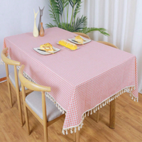 Nappe personnalisée en polyester à carreaux gingham avec franges, lavable, pour dîner, fête, mariage, banquet, décoration intérieure