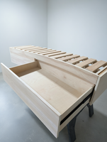 Lit pliant moderne en bois massif avec compartiment de rangement pour le camping en voiture OEM/ODM