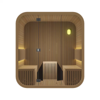 Diseño Moderno - Sauna Exterior - Apta para 2-6 Personas - Hecha de Madera de Hemlock Canadiense / Cedro Rojo