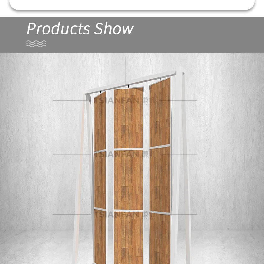 High Quality Factory Custom Block Racks Parquet Tile Display Hardwood Oak Sample Stand Deck Rack Laminate Wood Flooring Displays