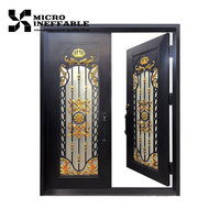 Porte en fer forgé à la main, best-seller, pour entrée principale extérieure de maison, avec détails en volutes