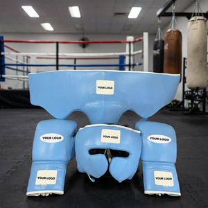 Gants de boxe, protège-tête et protège-gland de haute qualité, personnalisables avec logo, en cuir PU, professionnels, neufs, durables, respirants et protecteurs - Product Image 1