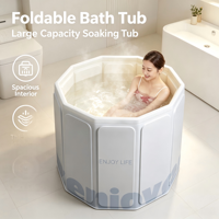 Baignoire pliable pour adultes et enfants, baignoire de trempage intégrale épaissie et fermée, baignoire vapeur légère pour la maison