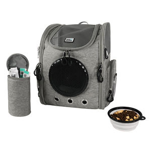 Fashionable Classic Striped Pet <b>Backpack</b> Zipper Closure Multi-Structure Padded Polyester Mesh Material Convenient <b>Small</b> Dogs - Product Image 4