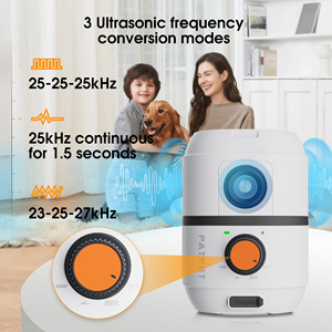 Tự động 50ft vỏ chó răn đe IPX5 nhựa không thấm nước có thể sạc lại 25KHz xung siêu âm kiểm soát vỏ cây đa chiều - Product Image 3