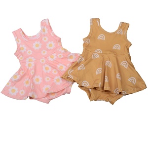 Venta al por mayor de EE. UU.: Novedosos peleles sin mangas de dibujos animados para bebés, leotardos estampados de burbujas para niñas con broche en la entrepierna, de elastano/algodón orgánico, ideales para el verano. - Product Image 6