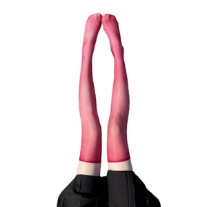 Bas brillants à l'huile Edgeless Sexy Ultra-mince cuisses mi-longues <span class=keywords><strong>rouge</strong></span> clair noir bas de soie - Product Image 2