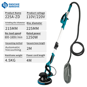 מלטשת קיר מתקפלת עם תאורת לד, ספיגת אבק עצמית, מלטשת חשמלית לקירות, כלי שיוף - מבצע חם - Product Image 2