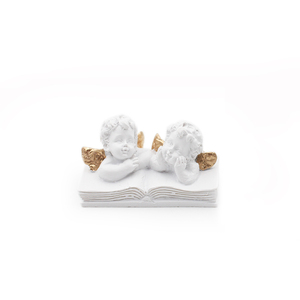 Resina coppia busto ali d'oro bel libro di angelo - Product Image 1