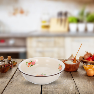 Grand Bol Mélangeur Vintage en Métal <span class=keywords><strong>Porcelaine</strong></span> Émaillée pour Cuisine Pâte à Fruits, Plat de Cuisson Usage Domestique, Vaisselle en Émail pour le Lavage - Product Image 6
