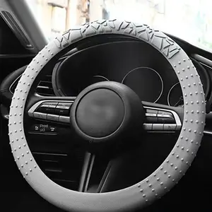 Wholesale Custom Logo 13-16 inch Round D Shape Universal Anti Slip Silicone Colorful Sport Car Steering Wheel Cover Manufacturer