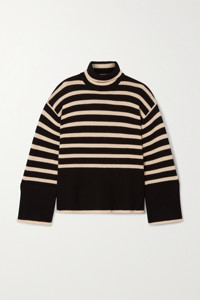 Maglione Invernale Casual VSCOO in Lana/Acrilico a <span class=keywords><strong>Collo</strong></span> <span class=keywords><strong>Alto</strong></span> a Righe Pullover Taglie Forti da <span class=keywords><strong>Donna</strong></span> - Product Image 4