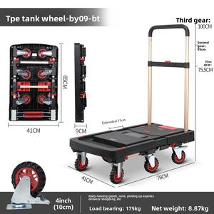 निर्माता इन-स्टॉक थोक ओएम फोल्डेबल प्लास्टिक 6-पहिया गाड़ी ब्रेक हाथ से खींच लिया शॉपिंग ट्रेलर फ्लैट कार्ट प्लेटफॉर्म घर - Product Image 6