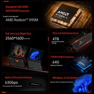 Mini Laptop OneXPlayer G1 2025, Nueva Consola Portátil para Juegos, AMD Ryzen AI 9 HX 370, <span class=keywords><strong>Tienda</strong></span> <span class=keywords><strong>Oficial</strong></span>, Pantalla Ligera y Portátil - Product Image 4