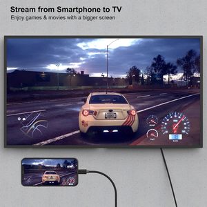 Câble USB C vers HDTV 4K haute vitesse USB Type C vers câble HDTV pour bureau à domicile Thunderbolt 4 Chromebook <span class=keywords><strong>Mac</strong></span> <span class=keywords><strong>Book</strong></span> iPad Pro XPS 6FT - Product Image 6