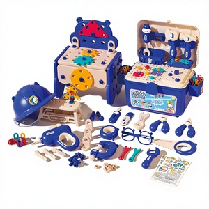 Juego de Herramientas <span class=keywords><strong>para</strong></span> Niños, 216 Piezas, con Caja de Herramientas y Taladro Electrónico de Juguete, Kits de Construcción de Juego de Imitación <span class=keywords><strong>para</strong></span> Niños y Niñas - Product Image 1