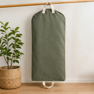 Wholesale Custom logo Green Cotton Eco Friendly Zip lock Dustproof Hanging Suit Cover Garment Bag Storage Bag For Home Use - Product Image 2
