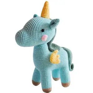 New products soft handle crochet set Hand kited crochet doll gift hand knitted wool knitted diy material bag Unicorn