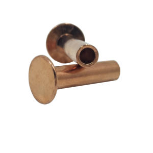 Rivets semi-tubulaires à tête <span class=keywords><strong>fraisée</strong></span> CSK plaquée cuivre avec surface lisse pour appareils ménagers - Product Image 1
