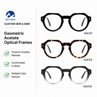 Montures optiques rondes en acétate, dessus aplati, rivets dorés, lunettes de vue pour femmes et hommes