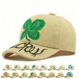 Nouvelle Casquette de Baseball en Paille Été 2025 Homme Femme Personnalisée Anti-UV Peinte à la Main Graffiti - Product Image 1