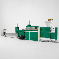 Machine de recyclage de granulés de plastique PP PE à double extrudeuse à vis, pour la découpe de bandes de nouilles, modèle SJ140/130