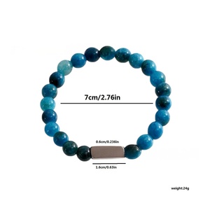 Bracelet en perles de <span class=keywords><strong>pierre</strong></span> naturelle gravées en acier inoxydable personnalisé avec <span class=keywords><strong>nom</strong></span> gravé au laser Bracelet de pierres précieuses pour un usage quotidien Vente en gros - Product Image 6