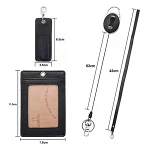 Boshiho Braided Neck Strap with <b>Key</b> <b>Chain</b> <b>Key</b> Ring Lanyard with Name ID Card <b>Leather</b> Badge Holder - Product Image 5