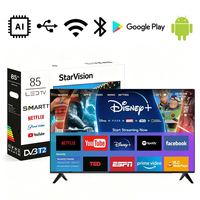 Téléviseur 85 pouces 4K Smart TV, directement de l'usine, TV 4K Ultra Slim UHD QLED, commande vocale, multi-interfaces, pour usage domestique