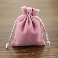 Sac à bijoux en velours avec cordon de serrage, logo personnalisé, recyclable, petit sac d'emballage pour boucles d'oreilles, colliers et autres petits articles de bijouterie