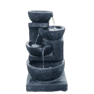 Jardin 4 pneus <span class=keywords><strong>fontaine</strong></span> d'eau solaire <span class=keywords><strong>fontaine</strong></span> d'eau en cascade avec sable noir couleur blanche grandes statues de jardin - Product Image 4
