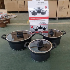 Ensemble de casseroles de haute qualité pour un usage domestique, sans PFOA, en <span class=keywords><strong>fonte</strong></span> <span class=keywords><strong>d</strong></span>'<span class=keywords><strong>aluminium</strong></span> de qualité supérieure, marbré, non toxique, antiadhésif - Product Image 5