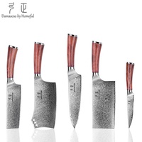 Couteau de boucher chinois en acier Damas à 67 couches, couteau de cuisine forgé VG 10 avec manche en bois de rose
