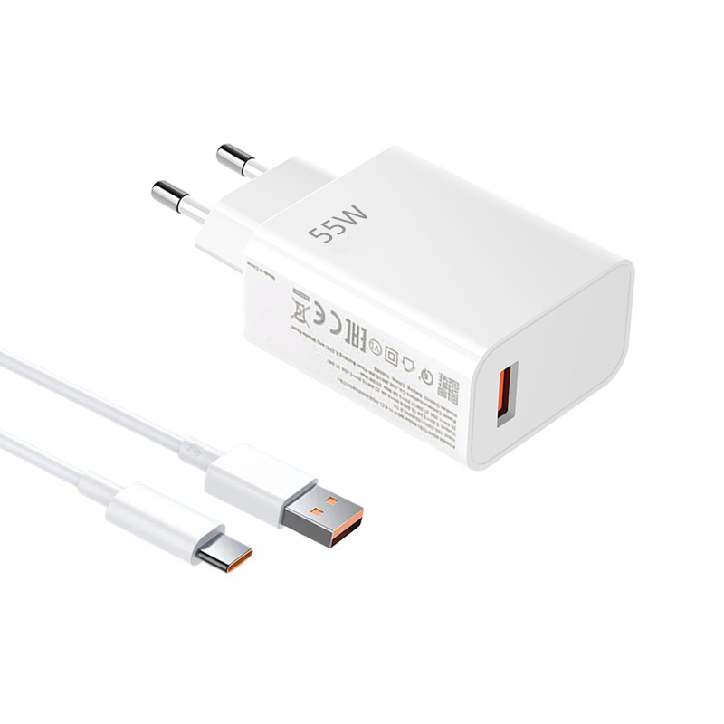 Chargeur blanc 55W + câble u-c 1,5m