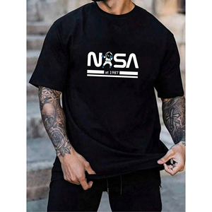 T-shirts tendance streetwear pour hommes, design personnalisé, imprimé numérique astronaute, prix bas, vente en gros - Product Image 1