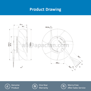 Ventiladores Axiales ebmpapst A2S130-AA03-39 de 130 mm, 45 W, 230 V CA, Ventiladores Eléctricos, Ventiladores de Aire Acondicionado, Ventiladores de Refrigeración Axiales - Product Image 4
