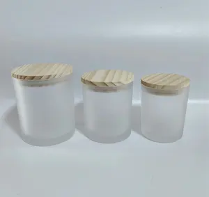 klare kerzenhalter für tisch tafelaufsatz hochzeit einzigartige kerze gefäße mit deckel 8 oz 10 oz 14 oz mattierte weiße glaskerze krüge
