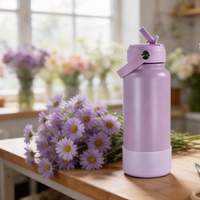 Bouteille d'eau isotherme de 32 oz à double paroi en métal, anti-fuite, avec couvercle à rabat, personnalisable pour diverses applications