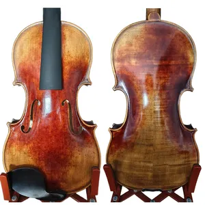 Violín hecho a mano 4/4, violín de tono fuerte, sonido potente, abeto sólido y madera de Arce, sonido dulce, violín de nivel de Estudiante