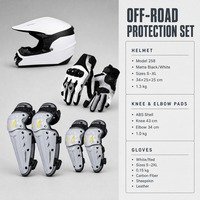 Ensemble de protection pour moto tout-terrain, casque, gants, genouillères, coudières, kit de protection complet pour le motocross pour adultes