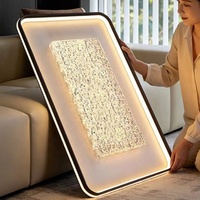 Lámpara de Techo de Lujo de Alta Gama con Diseño Creativo de Patrón de Grietas de Hielo, Protección Ocular, Hierro Forjado, Acrílico, Luz de Espectro Completo de Tres Colores