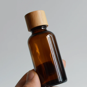 Luxury 1-100ml <strong>Amber</strong> <strong>Glass</strong> Spa Oil Container With Natural Bamboo Cap Essential Body Oil Refill Empty Oil <strong>Bottle</strong> - Product Image 5