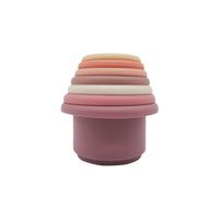 Juguete Educativo de Silicona Personalizado USSE, Juguete de Apilamiento para Niños Pequeños, Juego de Vasos para Baño y Agua