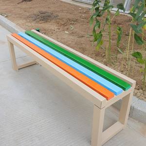 Silla de parque, <span class=keywords><strong>banco</strong></span> para exteriores, marco de acero galvanizado de madera maciza, tira de fila de madera anticorrosión artística, <span class=keywords><strong>Banco</strong></span> largo - Product Image 4